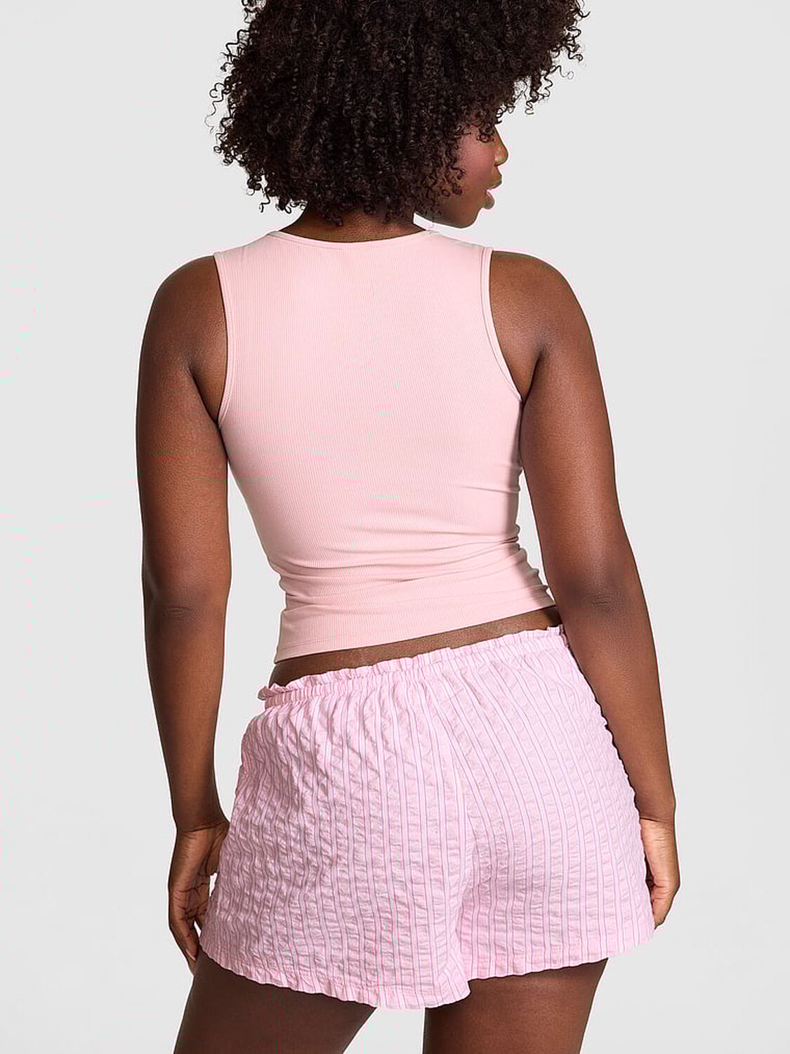 vs Pink Coastal Cutie Pajama Shorts Dollhouse Stripes 2 of 3 