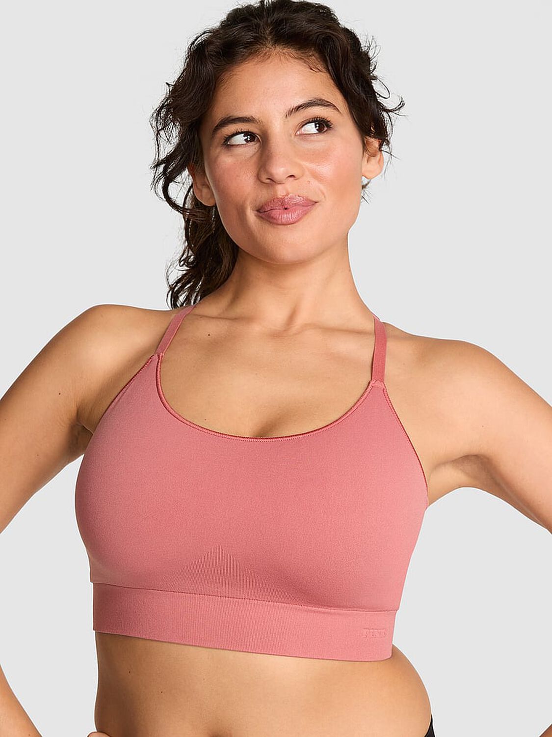 vs Pink Seamless Scoop Racerback Sports Bra 2 of 2 