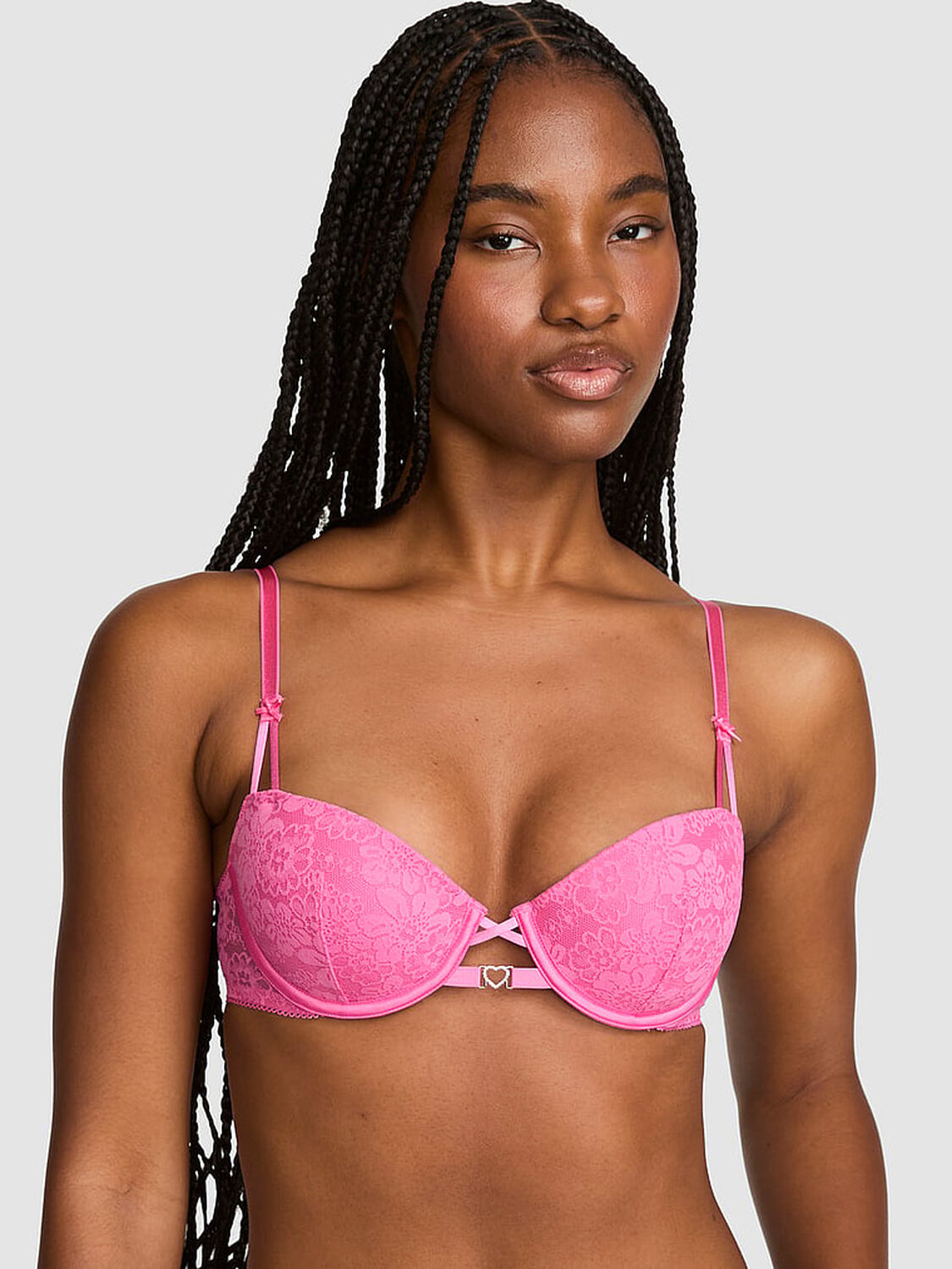 pink Pink PINK Wink&trade; Push-Up Balconette Bra Hollywood Pink 1 of 2 