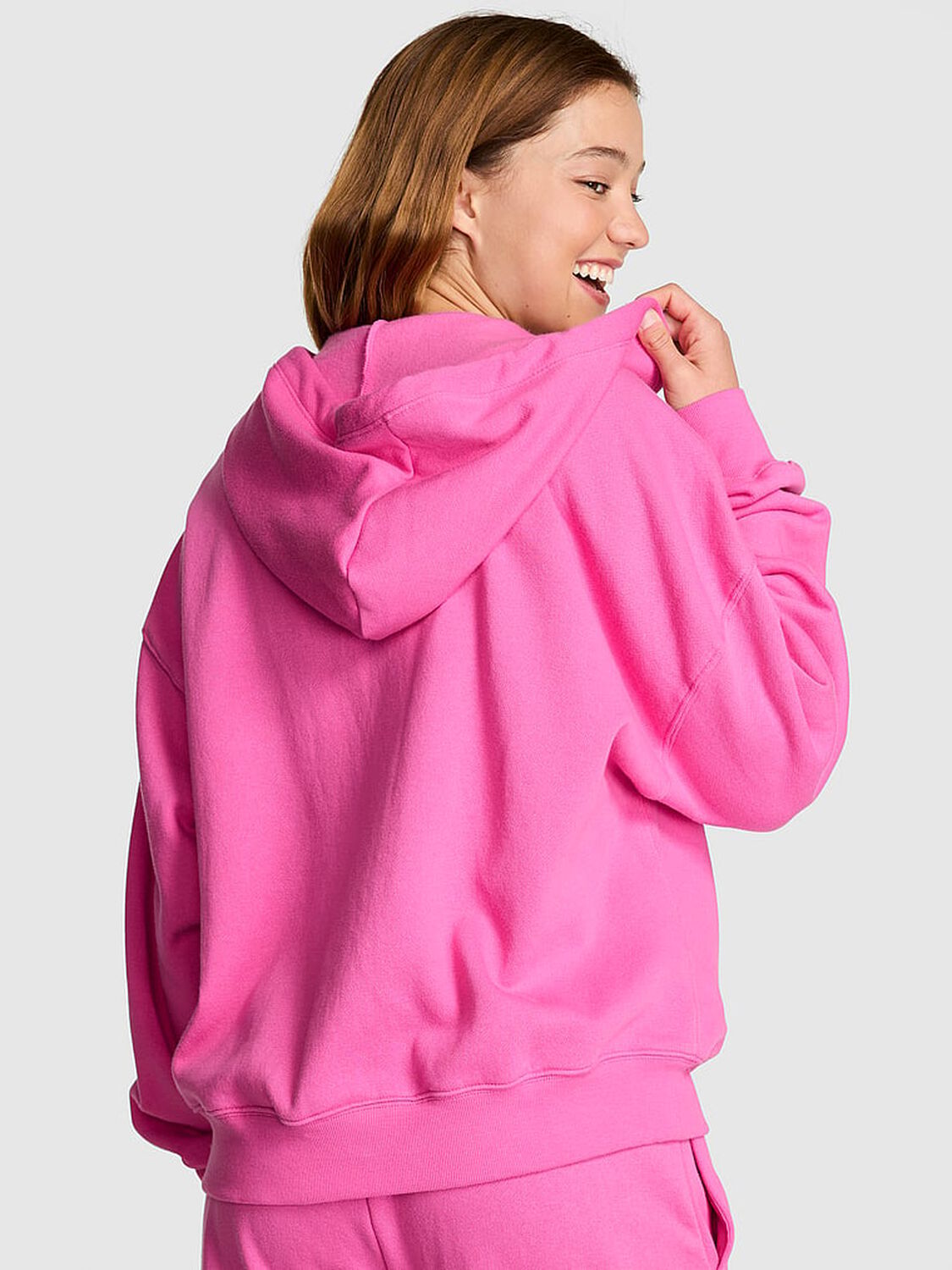 vs Pink Ivy Fleece Campus Full-Zip Hoodie Limited Edition Pink Gossip 2 of 3 