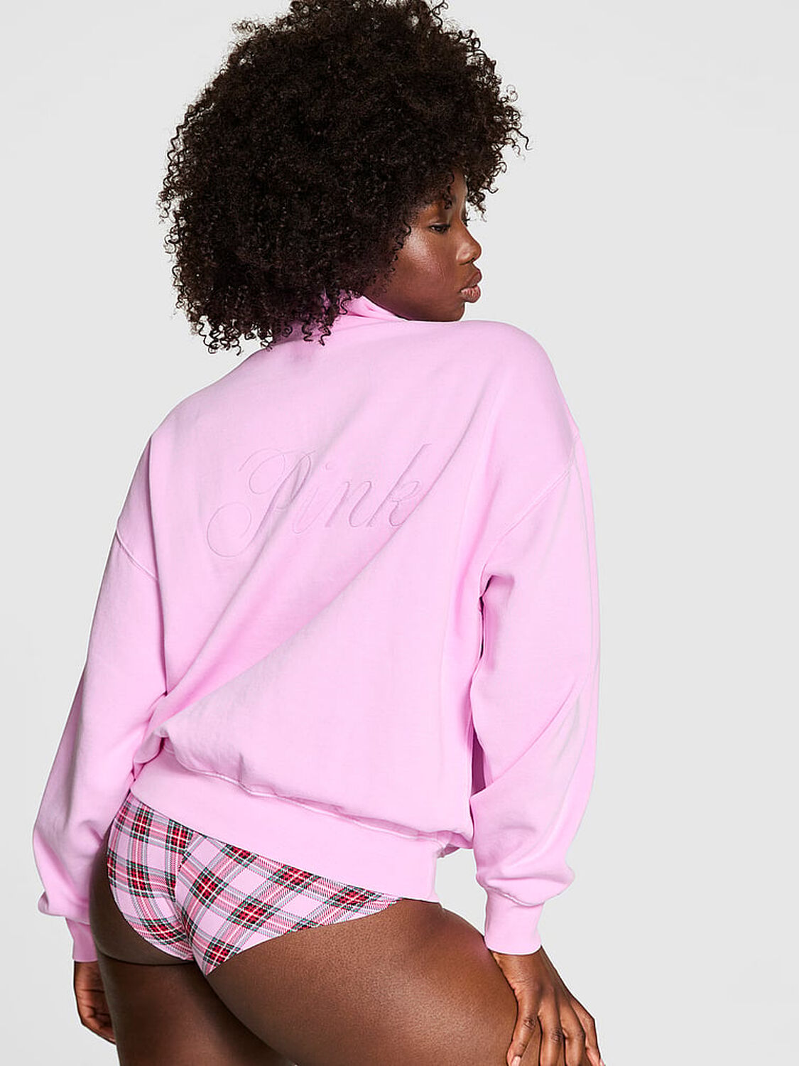 vs Pink Ivy Fleece Quarter-Zip Sweatshirt Hushed Lilac 2 of 3 