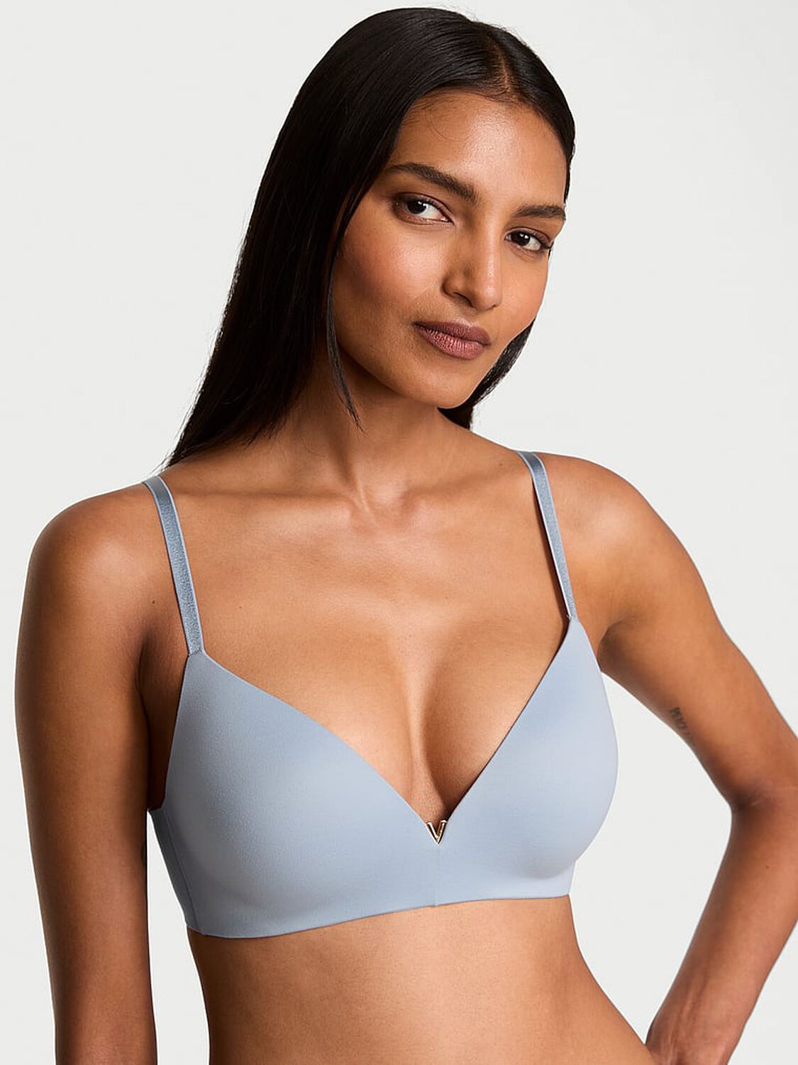vs Love Cloud Wireless Push-Up Bra Blue Grey 1 of 3 