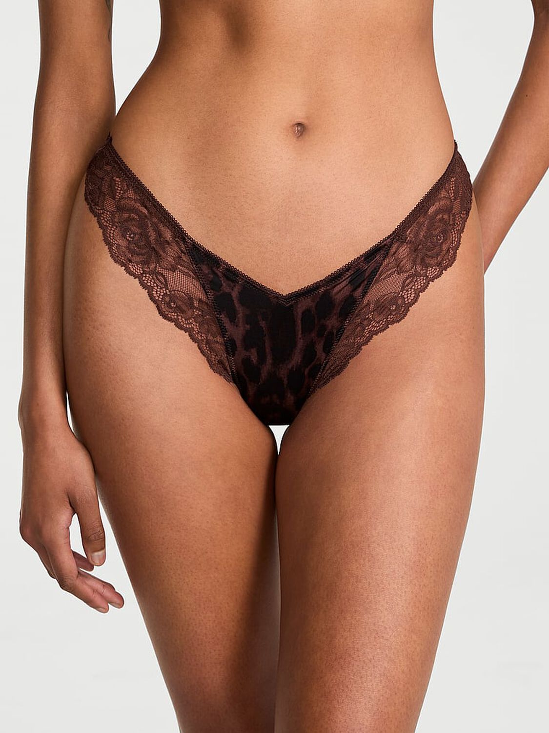 vs Very Sexy Rose Lace-Trim High-Leg Thong Panty 1 of 4 