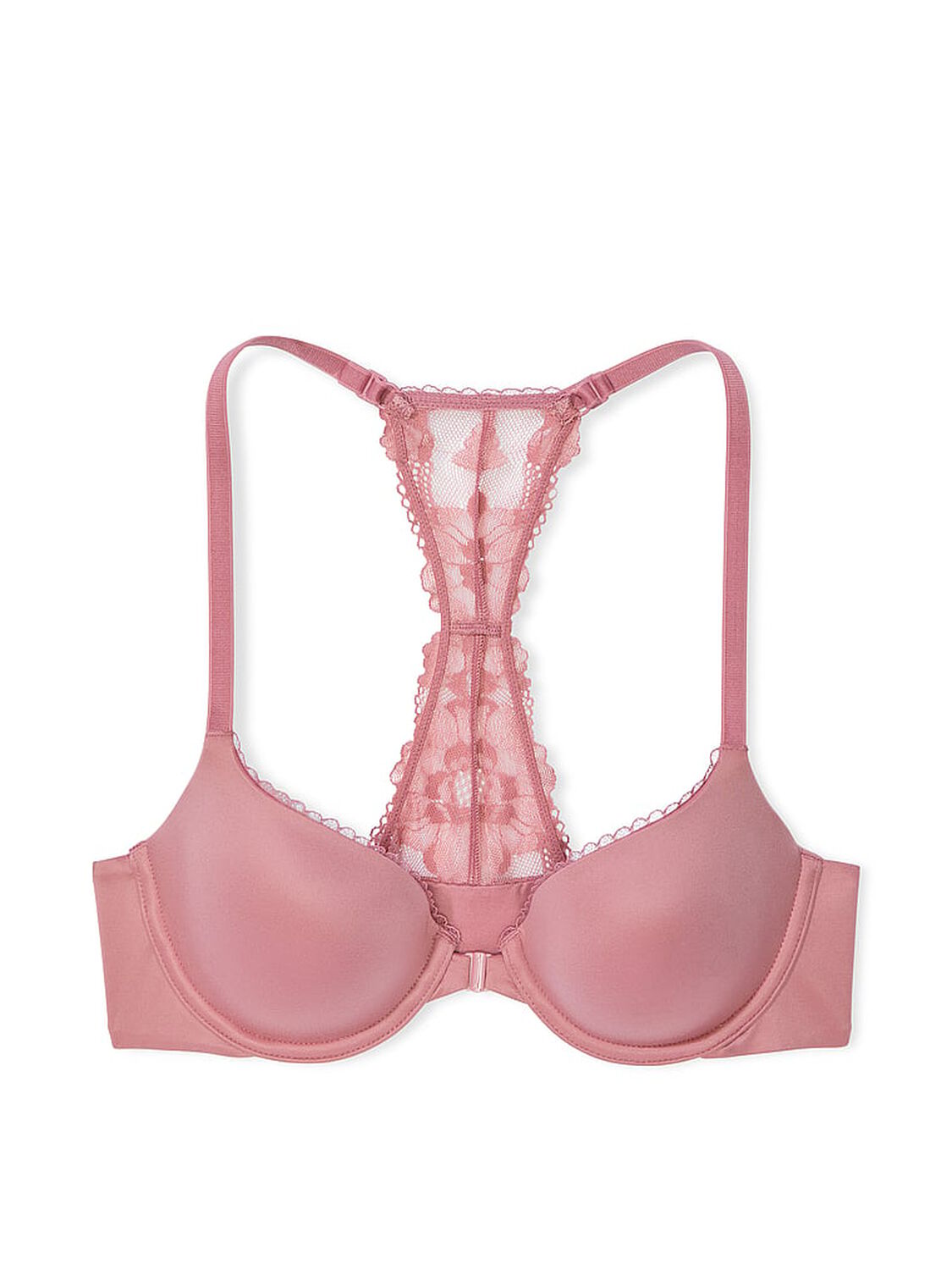 vs Body By Victoria Lightly Lined Lace Racerback Demi Bra Nostalgia Rose 3 of 4 