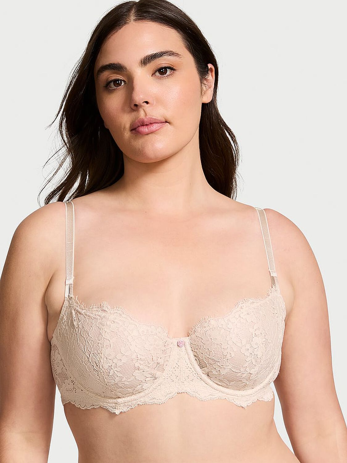 vs Dream Angels Wicked Unlined Lace Balconette Bra Marzipan 1 of 4 