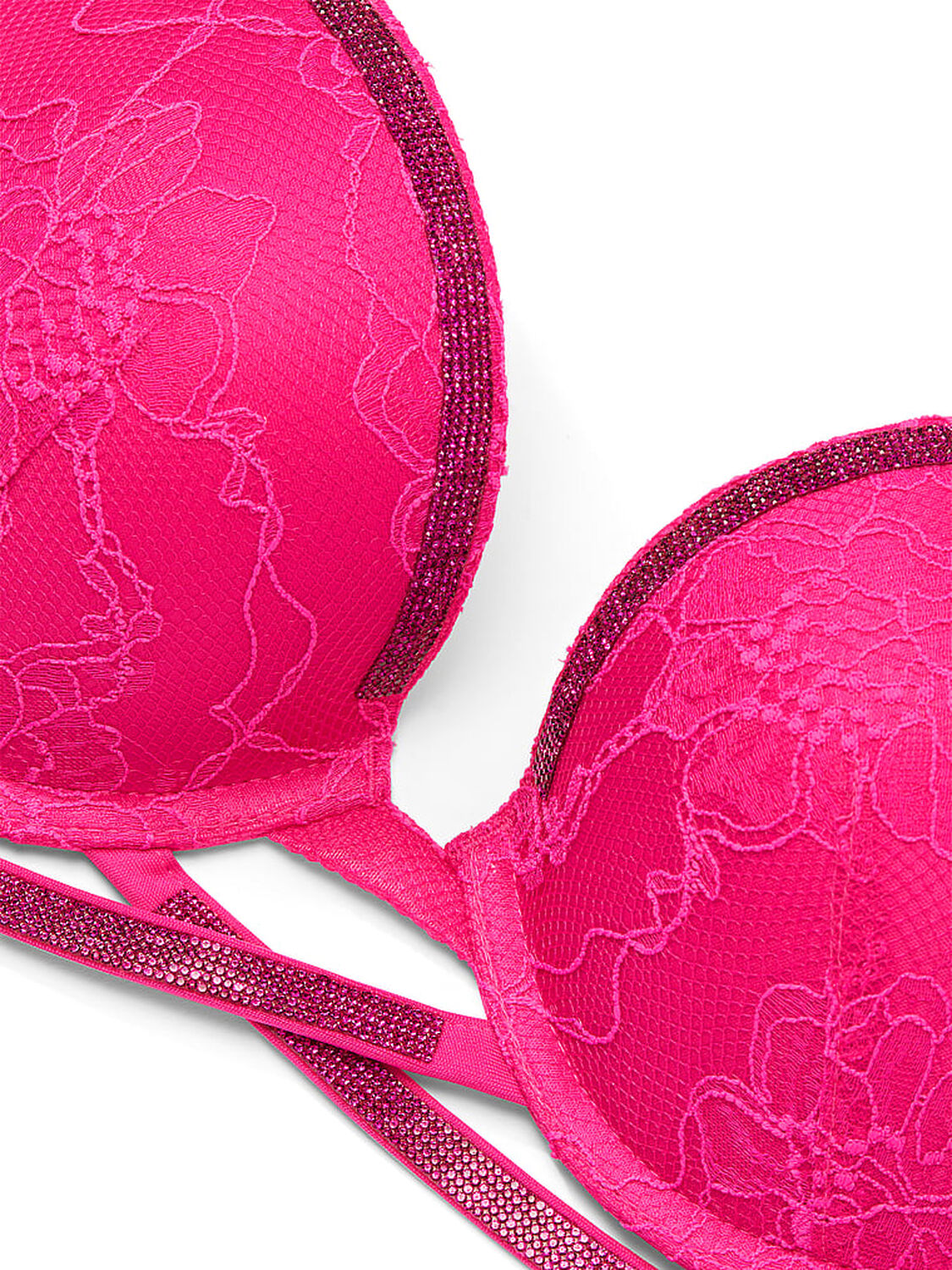 vs Very Sexy Shine Cradle Lace Push-Up Bra Hot Pink 4 of 4 