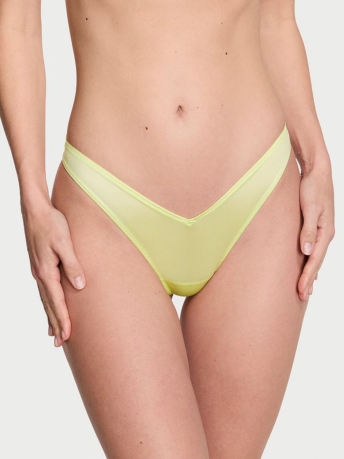 vs Very Sexy Strappy Back High-Leg Thong Panty Citron Glow 1 of 4 
