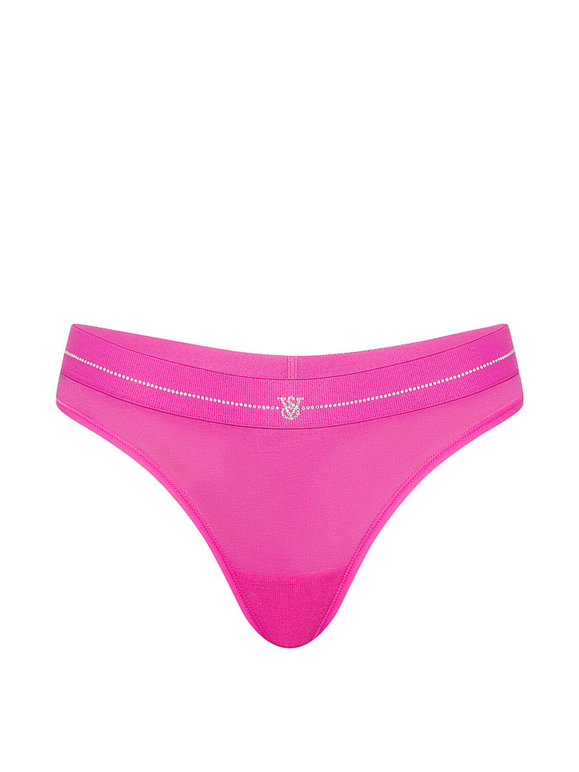 vs Cotton Shine Logo Cotton Thong Panty Pink Fire 3 of 3 