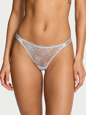 Shine Strap Lace Thong Panty