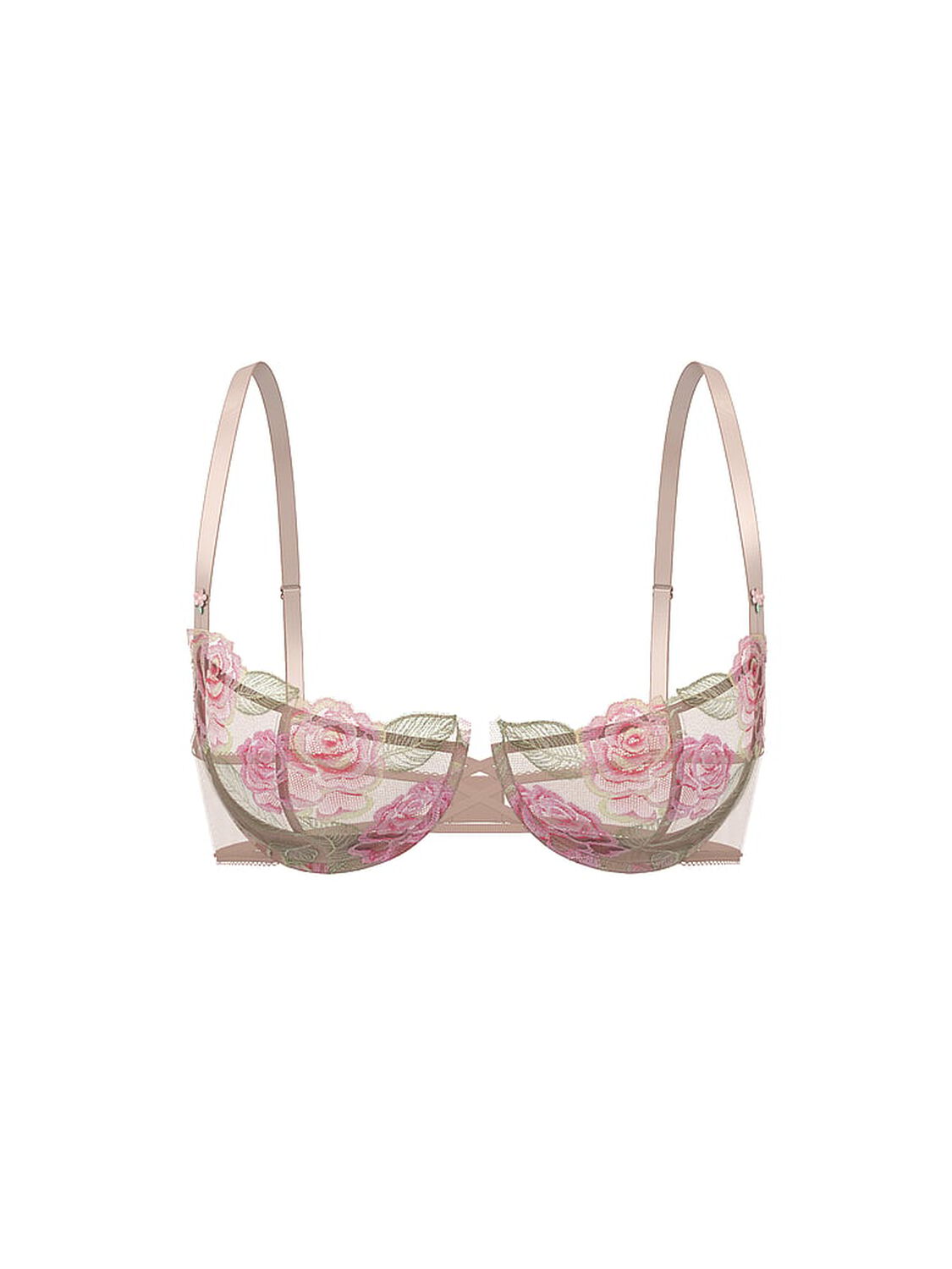 vs Dream Angels Wicked Unlined Sweet Melody Embroidery Balconette Bra Sweet Melody Pink 3 of 4 