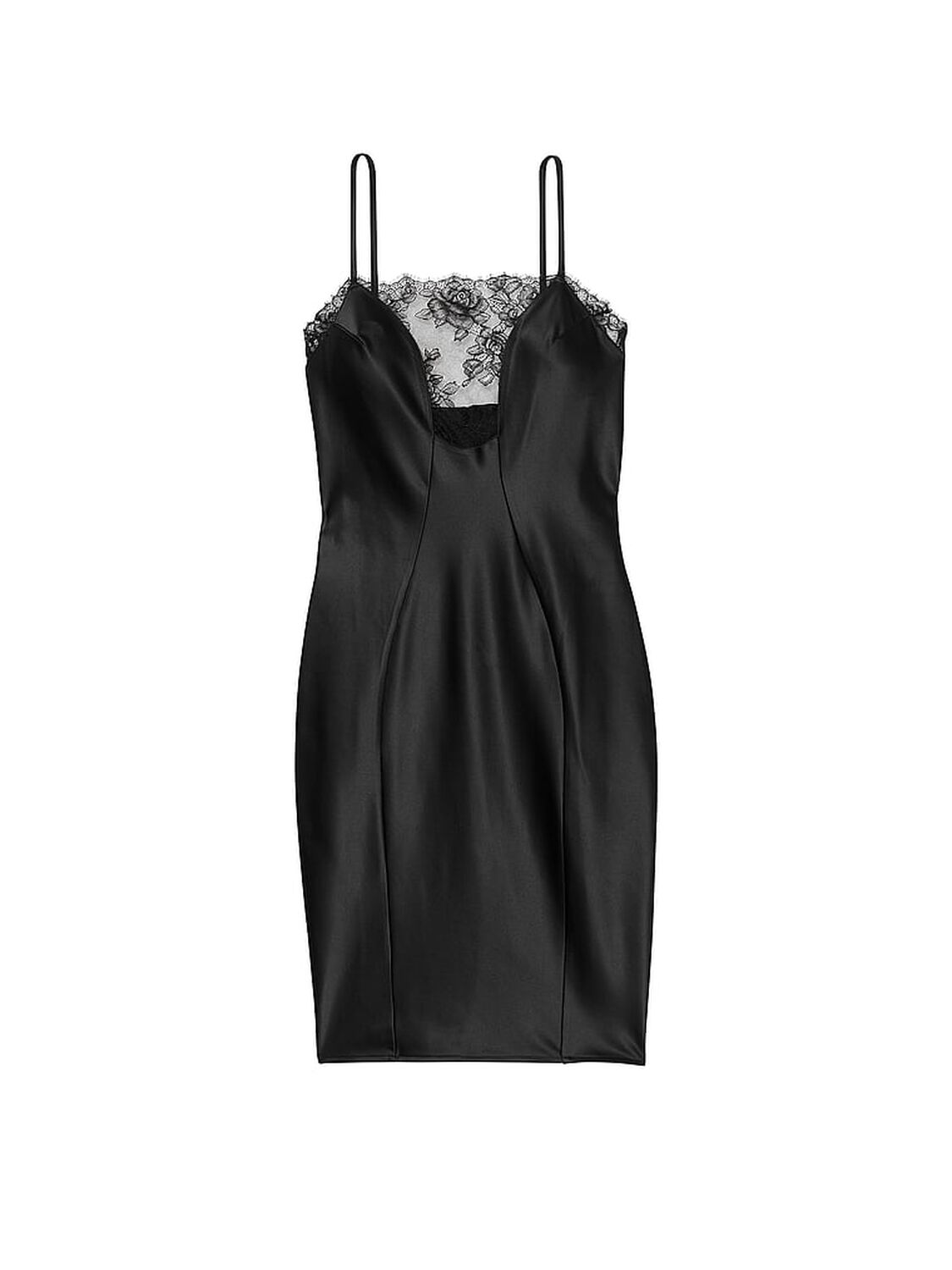 vs Victoria's Secret Satin & Rose Lace Slip Dress 3 of 4 