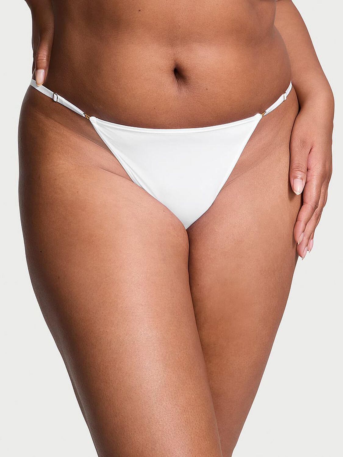 vs Dream Angels Smooth Adjustable String Bikini Panty Vs White 1 of 4 