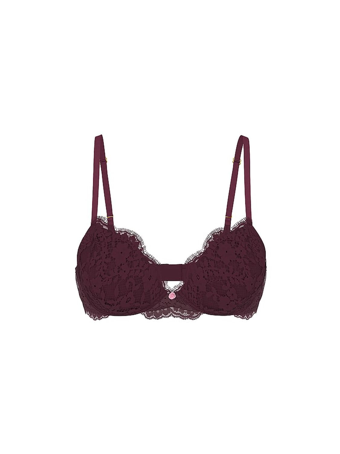 vs Dream Angels Lace Push-Up Bra Winter Wine 3 of 3 