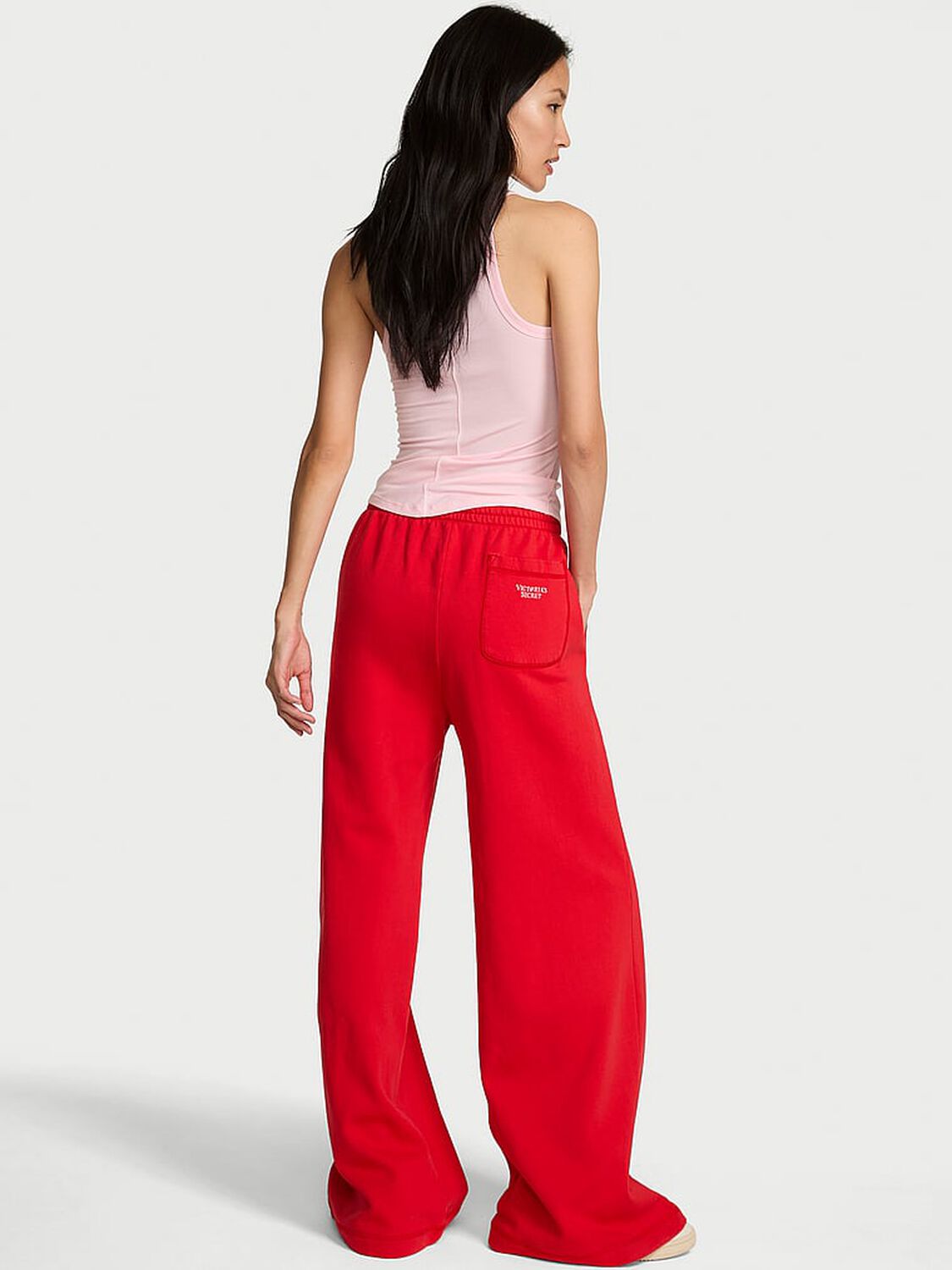 vs Angel Essentials Effortless Fleece Wide-Leg Sweatpant Washed Lipstick 2 of 4 