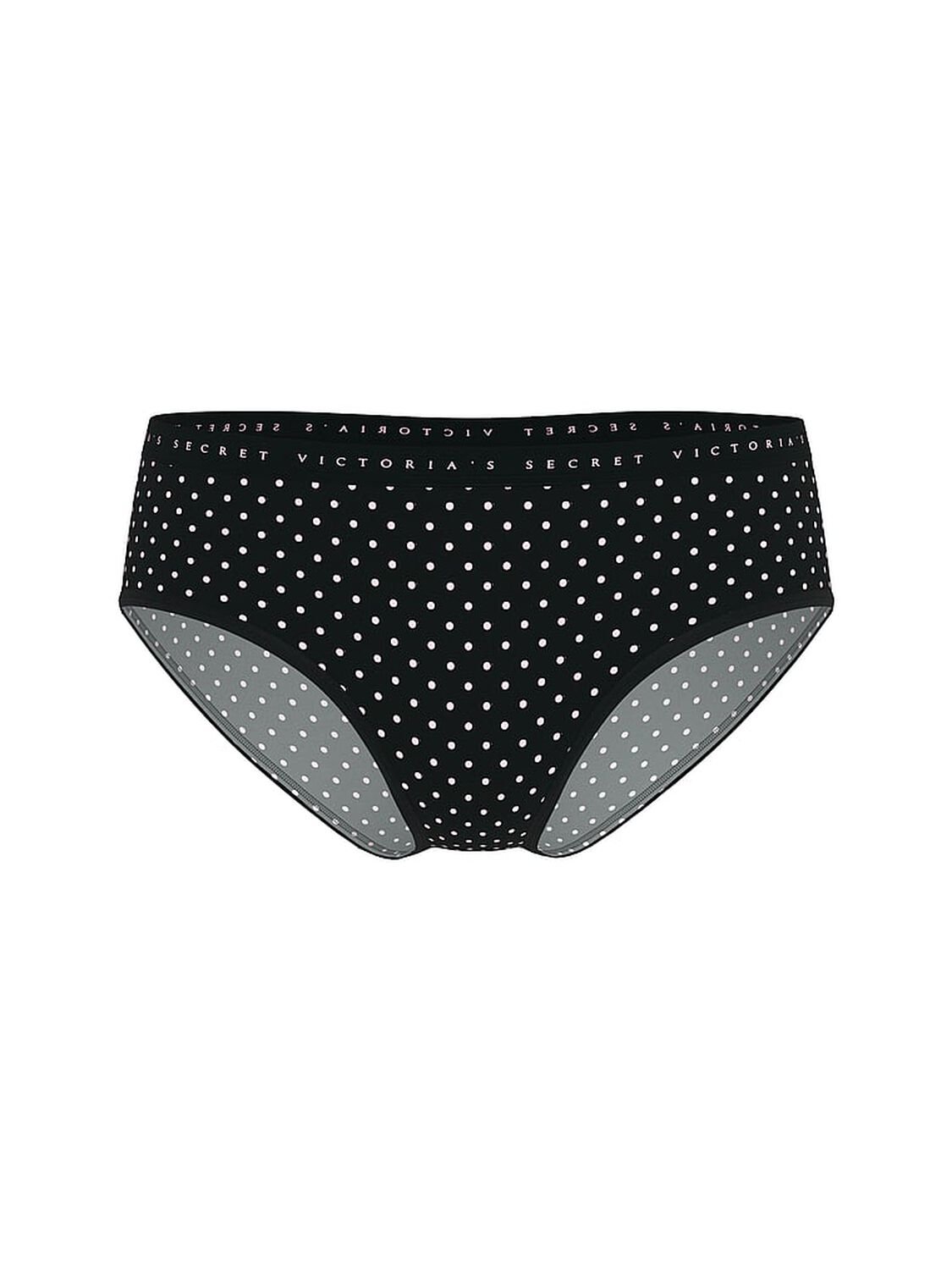 vs Victoria's Secret Stretch Cotton Hiphugger Panty Black Dot 1 of 2 