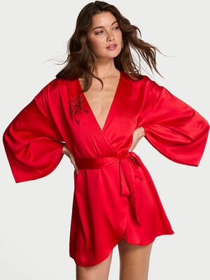 Satin Sparkle Bow Short Robe