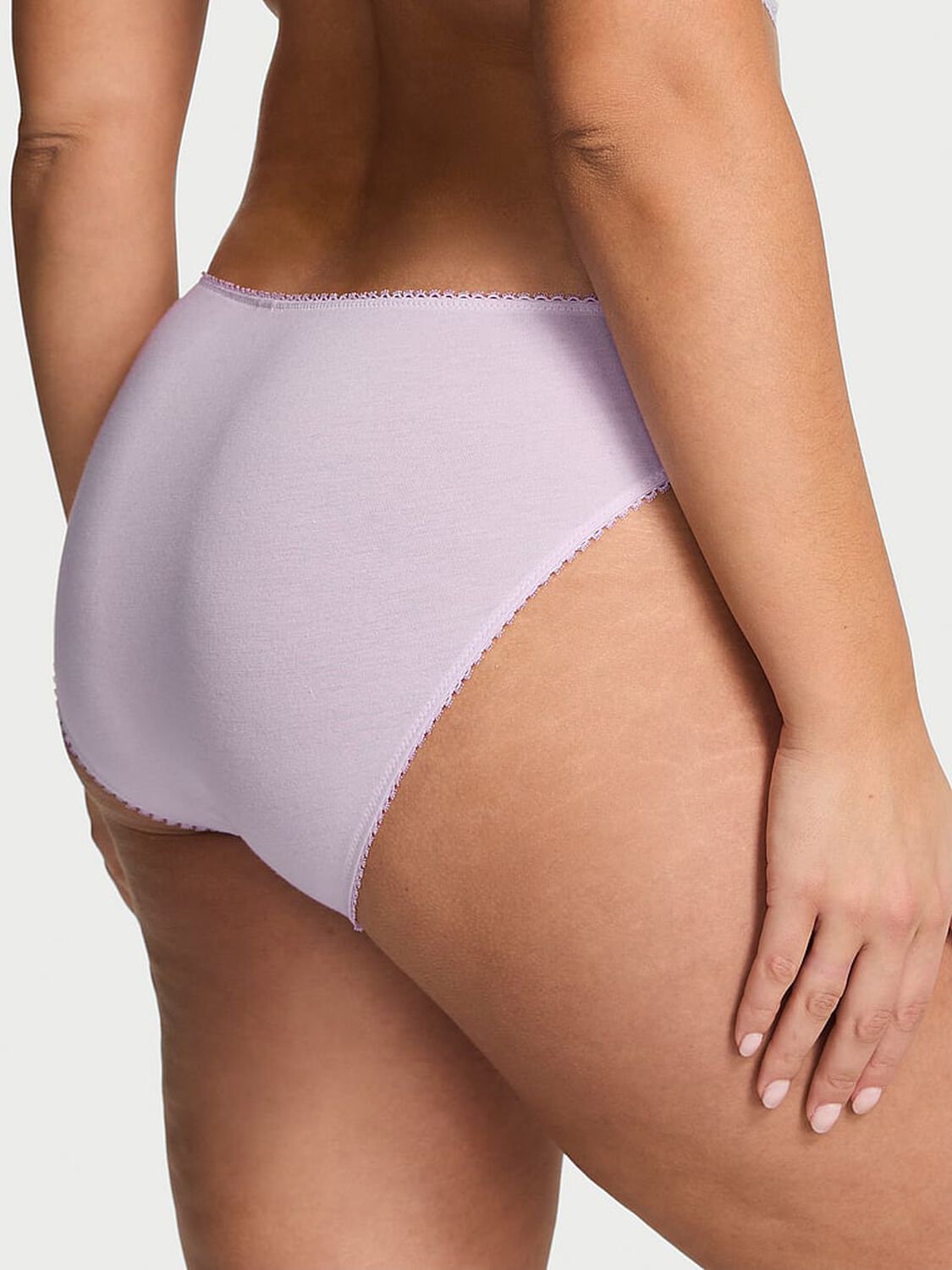 vs Victoria's Secret Stretch Cotton Eyelet Bikini Panty Delicate Violet 2 of 2 