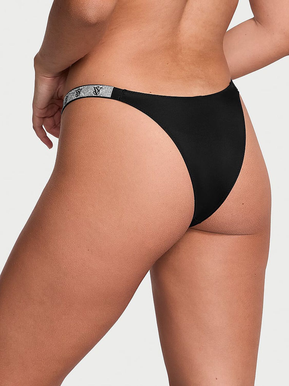 vs Very Sexy Shine Strap Brazilian Panty Black 2 of 3 