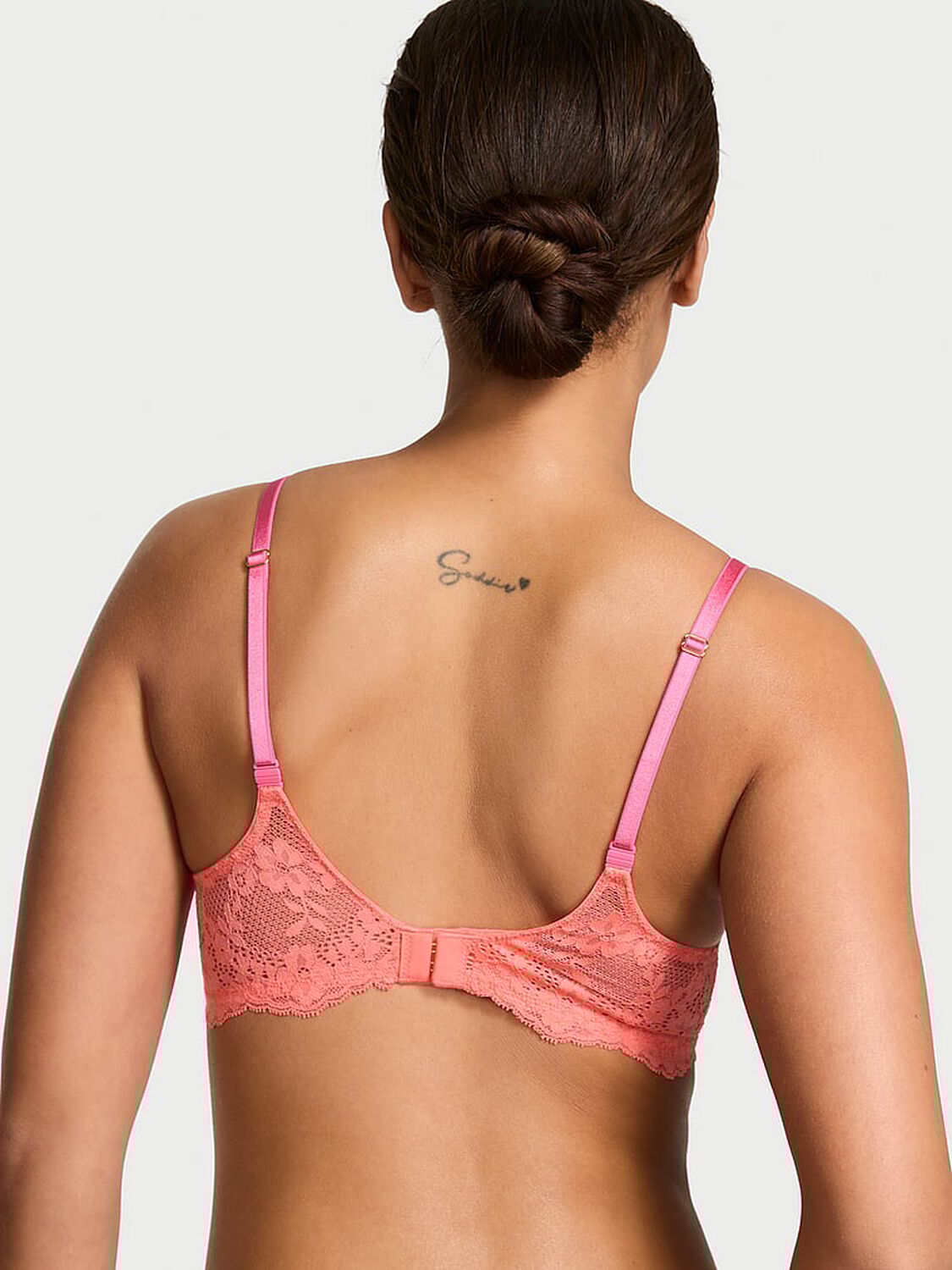 vs Dream Angels Lace Lightly Lined Demi Bra Cactus Flower 2 of 3 