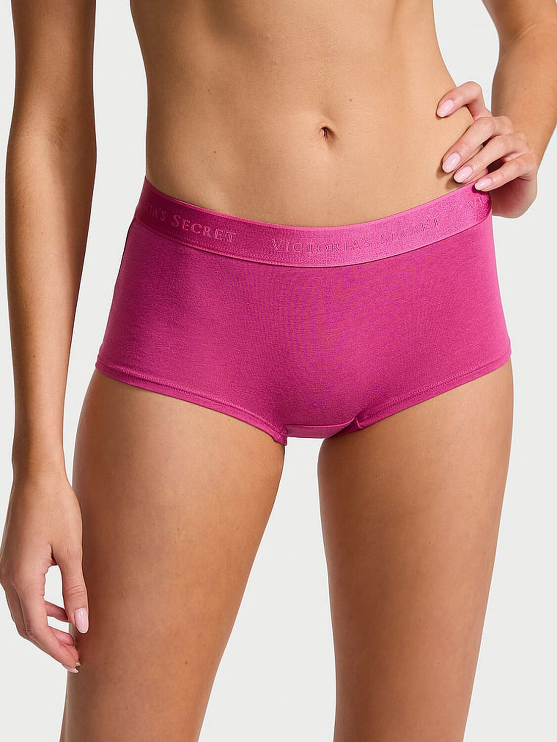 vs Cotton Logo Cotton Boyshort Panty Luscious Rose 1 of 3 