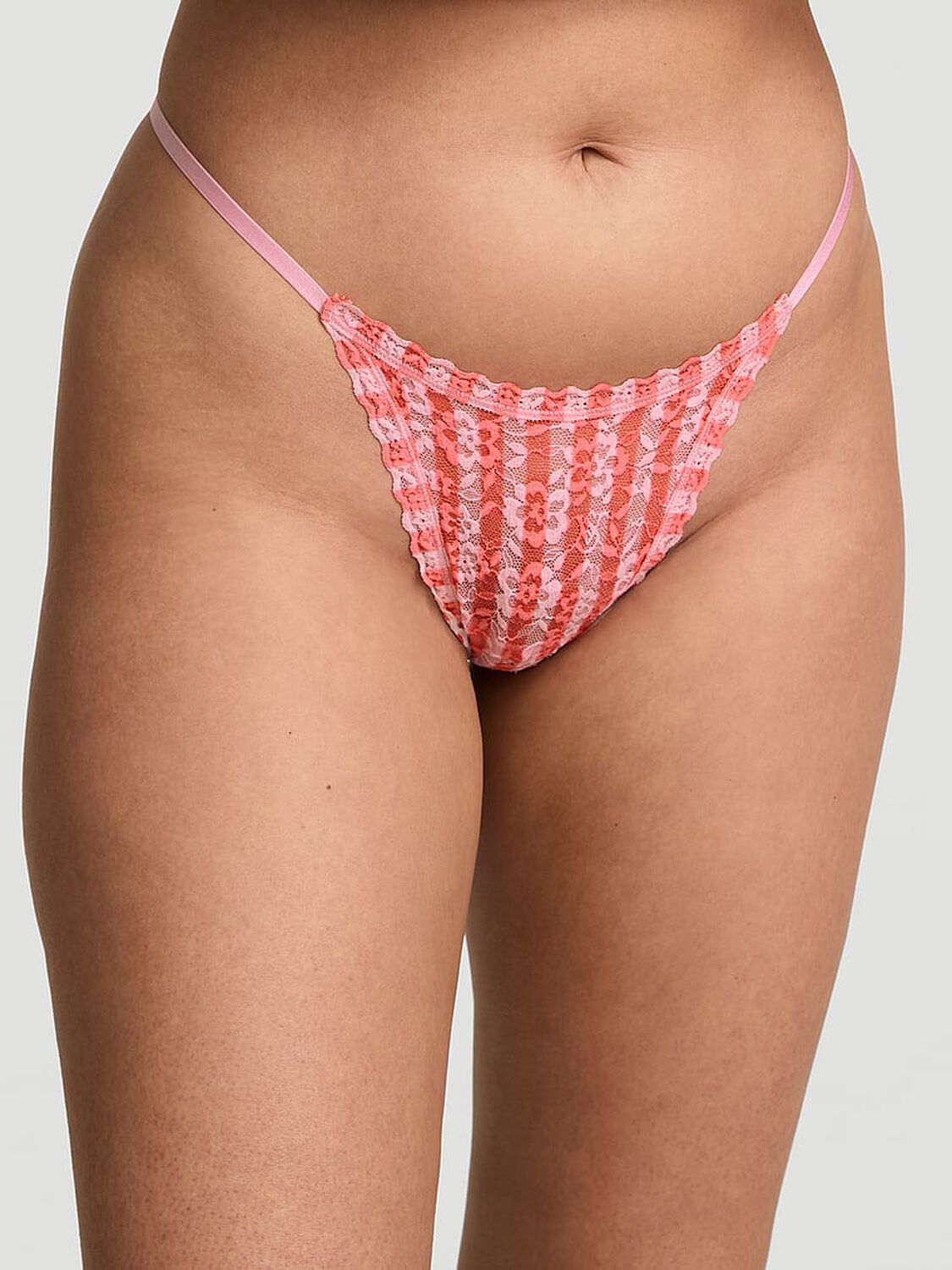 vs The Lacie Blossom Lace String Thong Panty Pretty Blossom Stripes 1 of 3 