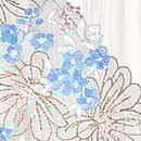 Wildflower Chiffon Pleated Babydoll Set, White & Blue Wildflowers, swatch