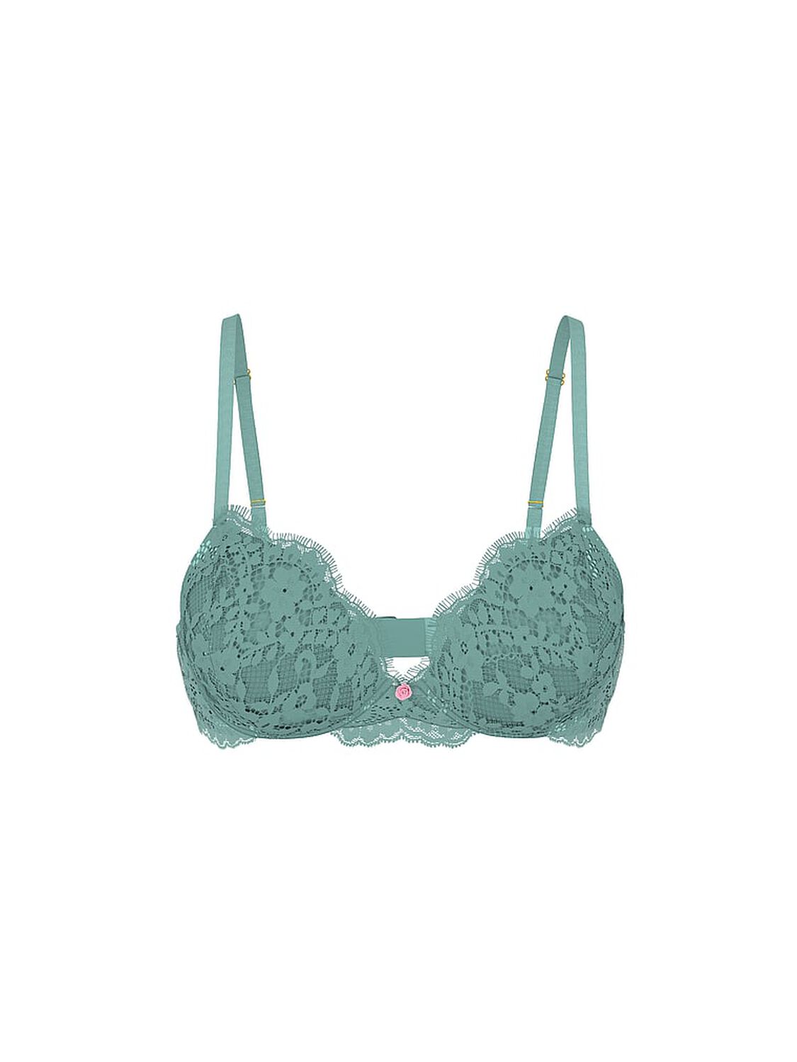 vs Dream Angels Lace Push-Up Bra Arctic Green 1 of 4 