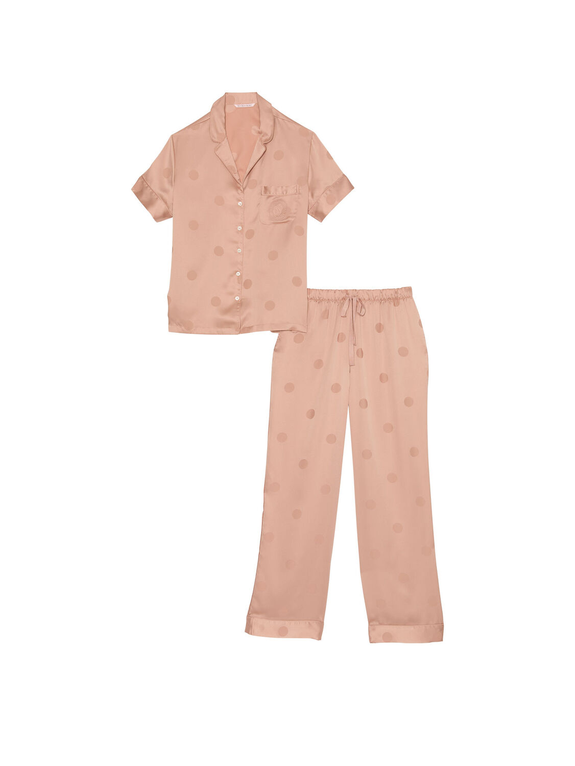 vs Victoria's Secret Satin Short-Sleeve PJ Set Evening Blush 3 of 3 