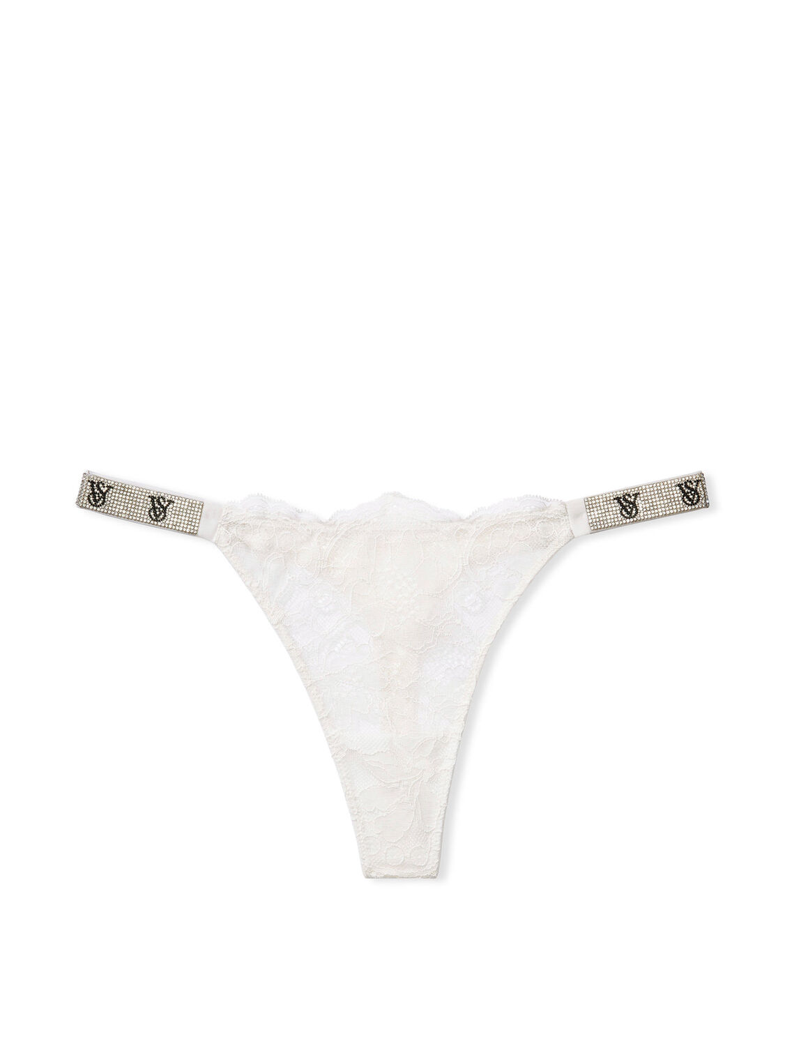vs Very Sexy Shine Strap Lace Thong Panty Coconut White72y 34y5 3 of 3 