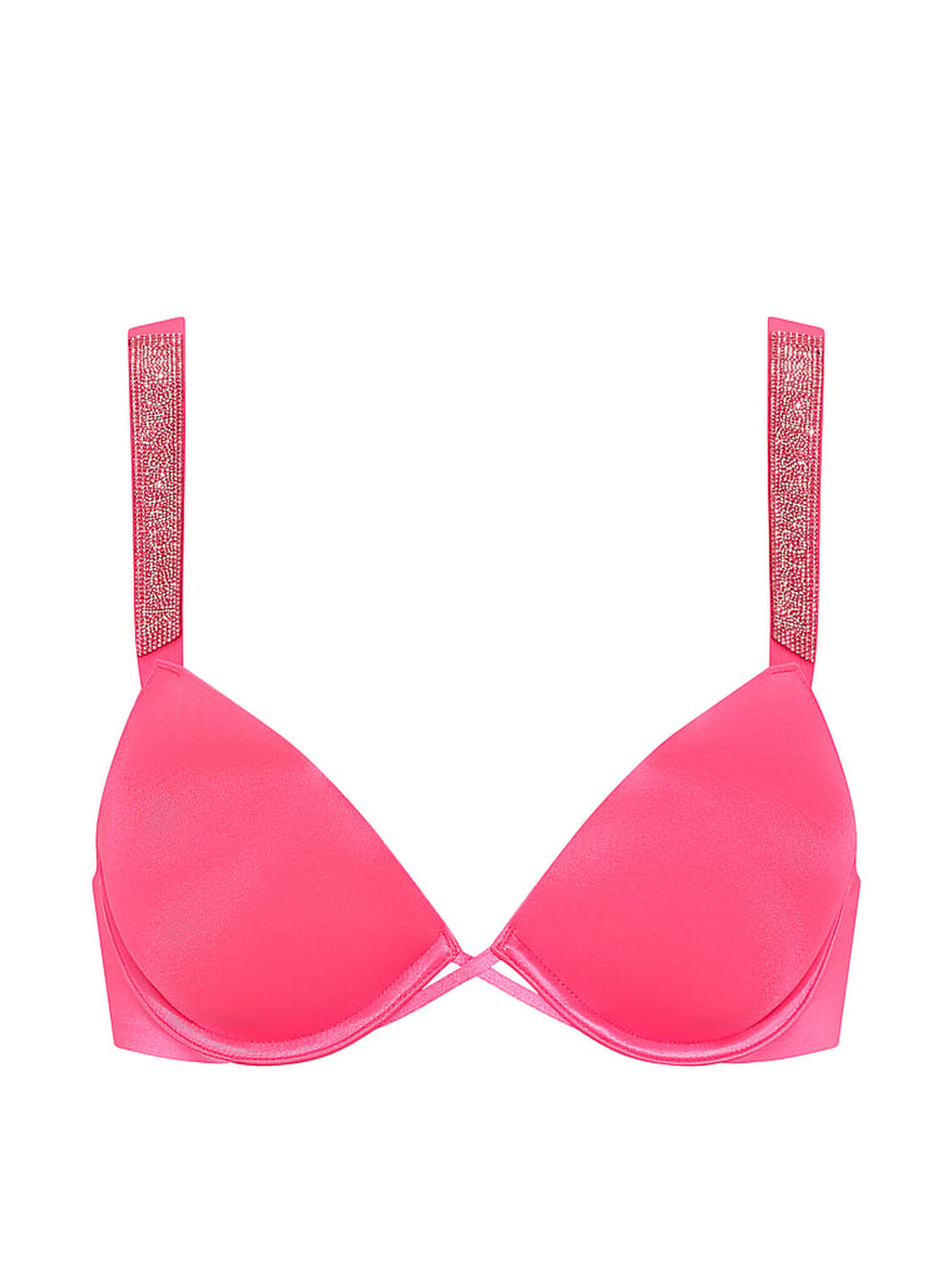 vs Very Sexy Logo Shine Strap Push-Up Bra Bombshell Pink 3 of 3 