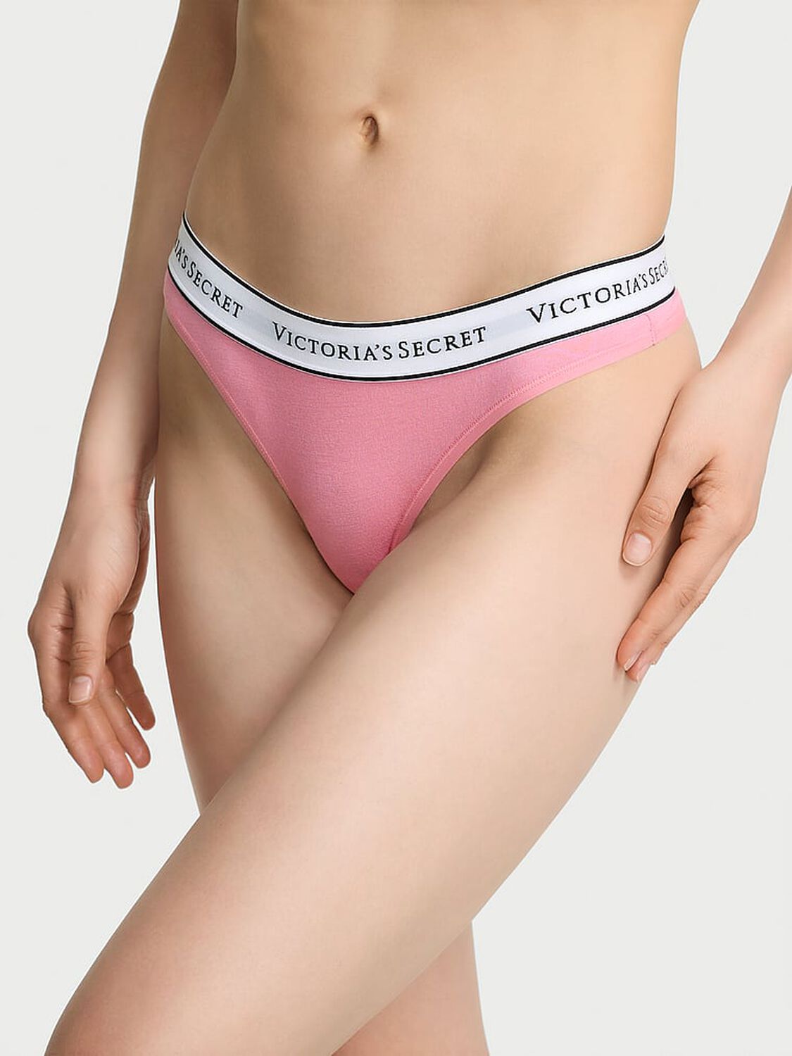 vs Cotton Logo Cotton Thong Panty Parlour Rose 4 of 4 