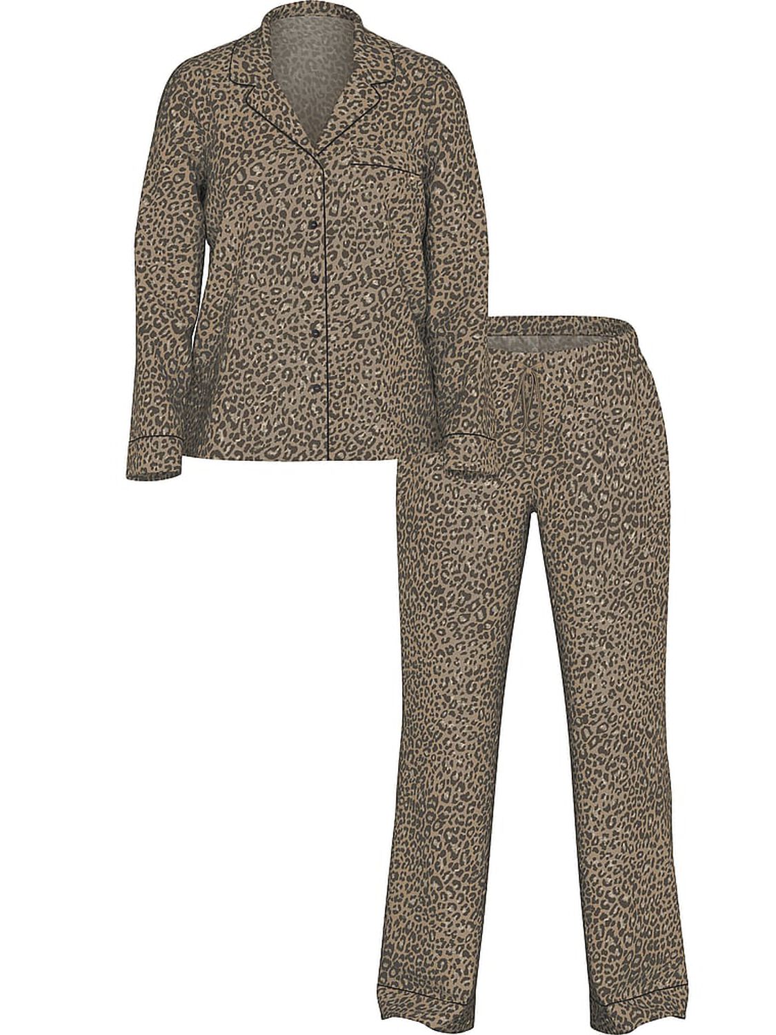 vs Victoria's Secret Modal Soft Long Pajama Set Turtle Dove New Glam Leo 3 of 4 