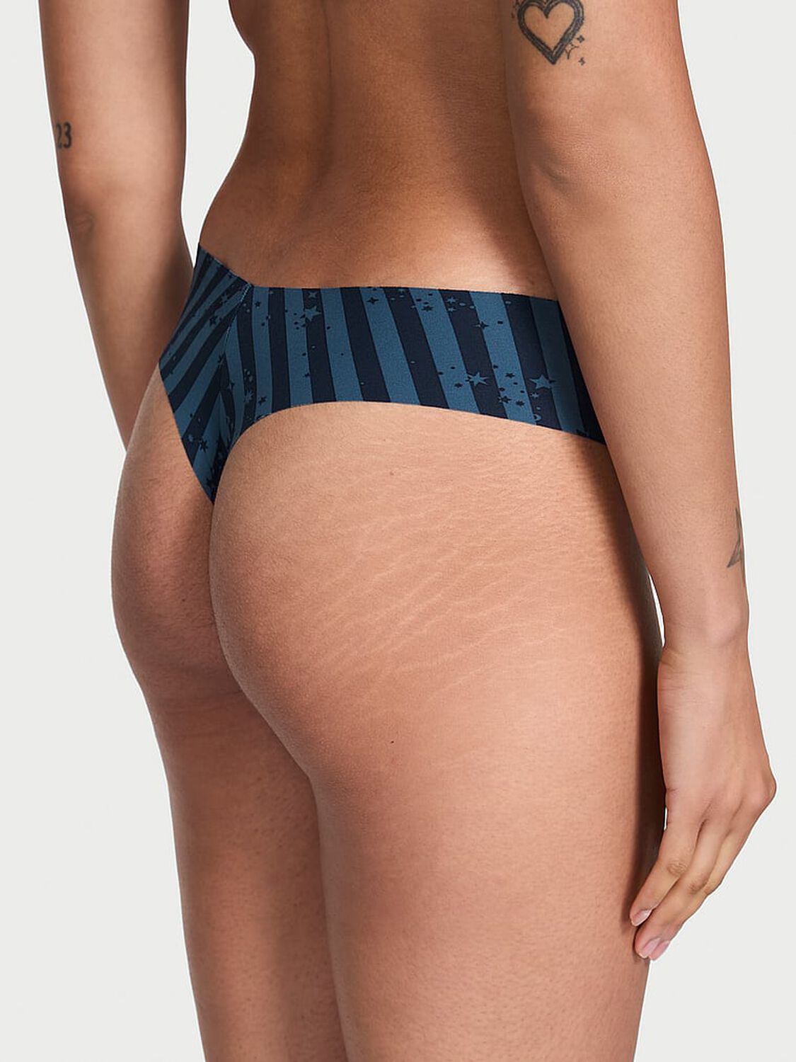 vs No-Show No-Show Thong Panty Blue Star Stripes 1 of 3 