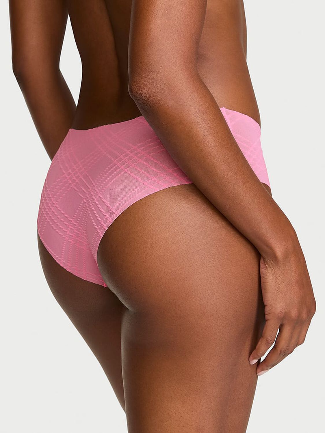 vs No-Show No-Show Plaid Mesh Cheeky Panty Pink Flock Plaid 2 of 3 