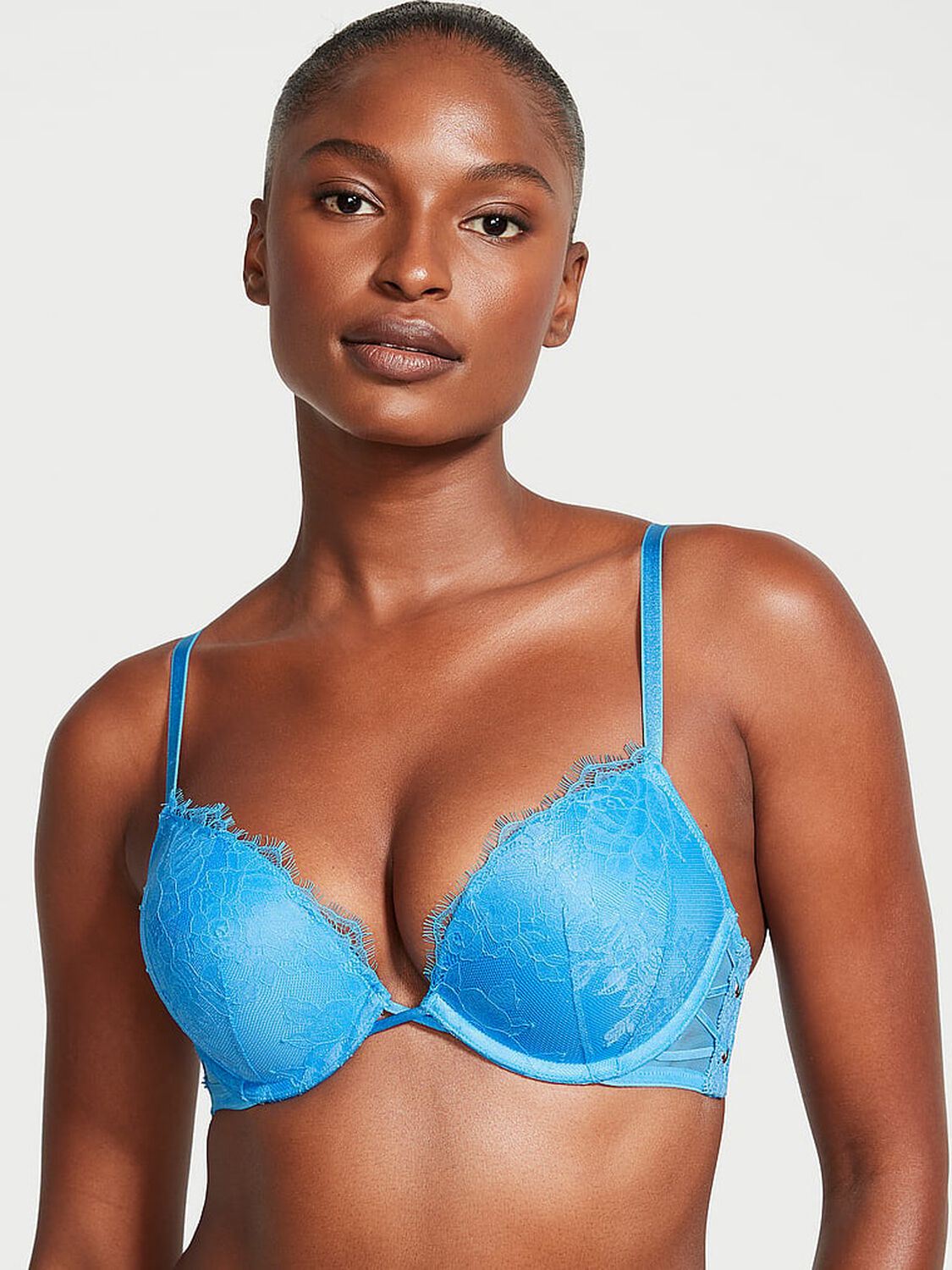 vs Very Sexy Bombshell Rose Lace & Grommet Push-Up Bra 1 of 4 