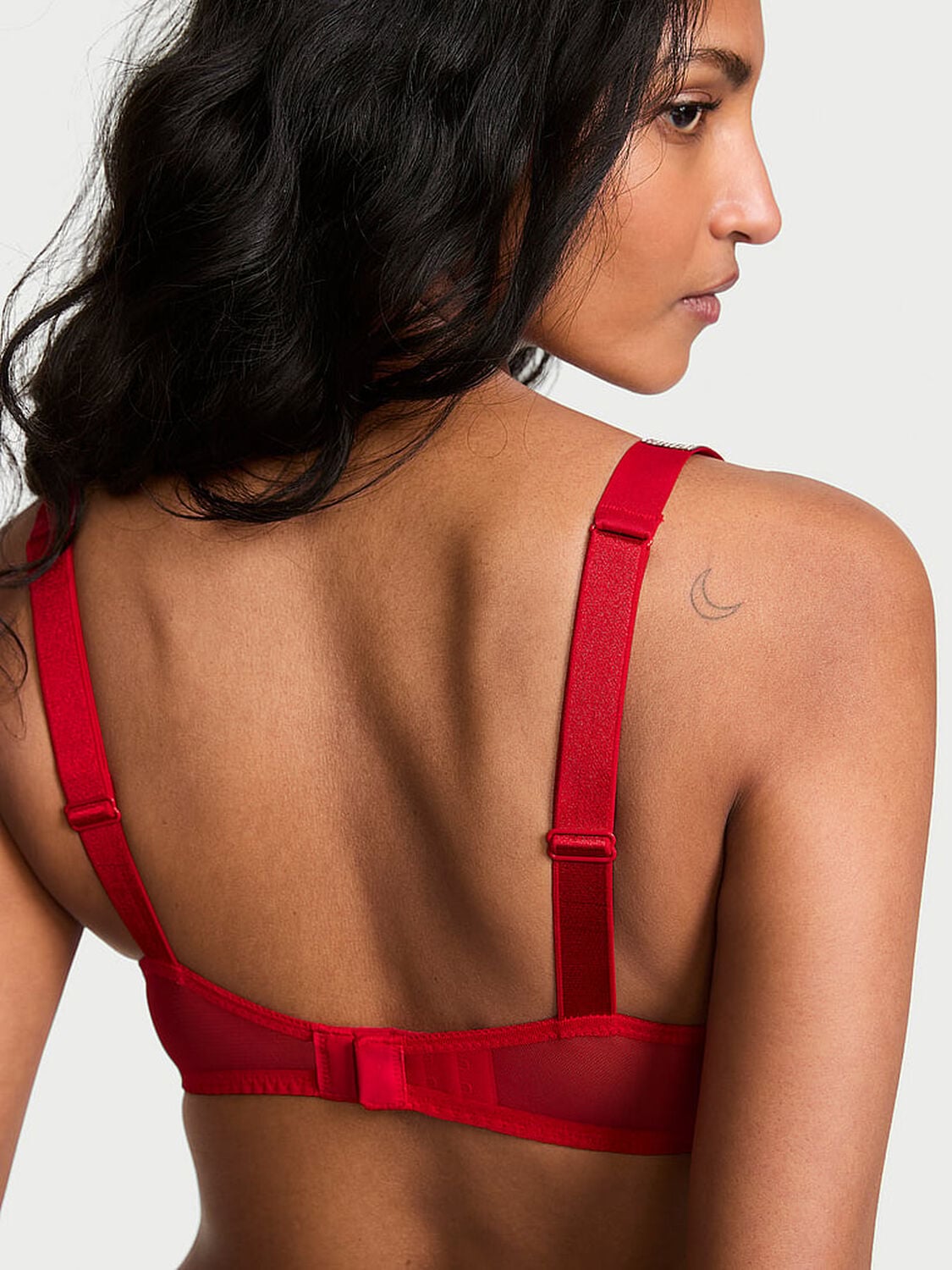 vs Very Sexy Bombshell Add-2-Cups Shine Strap Rose Lace Push-Up Bra Lipstick 2 of 3 