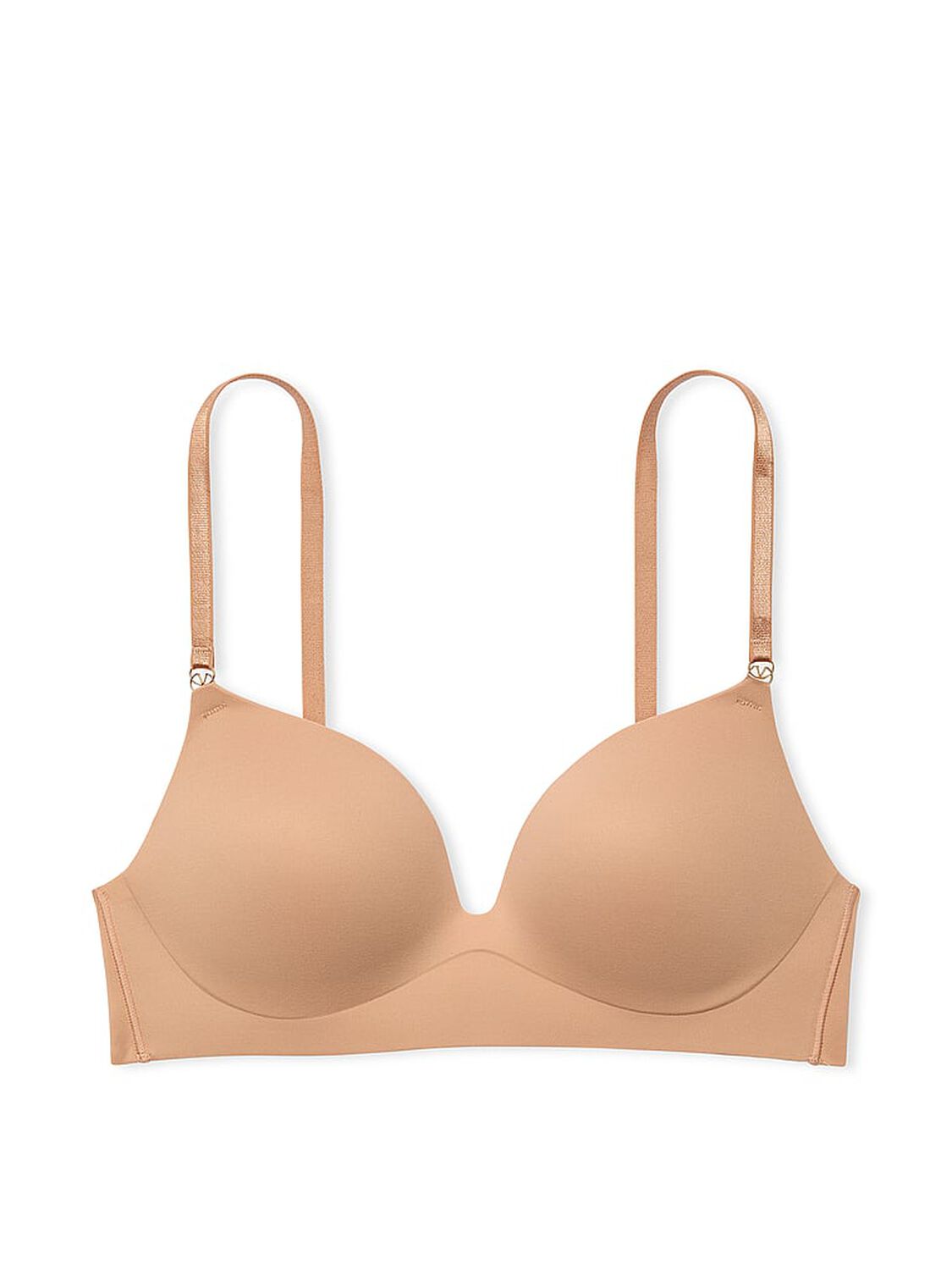 vs Dream Angels Smooth Wireless Push-Up Plunge Bra Praline 3 of 4 