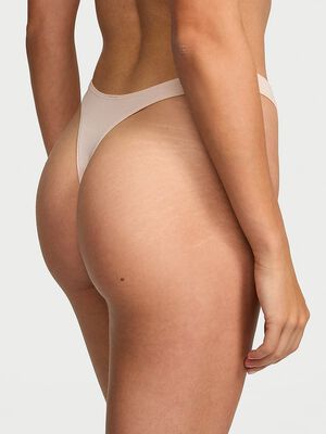 Stretch Cotton High-Leg Scoop Thong Panty