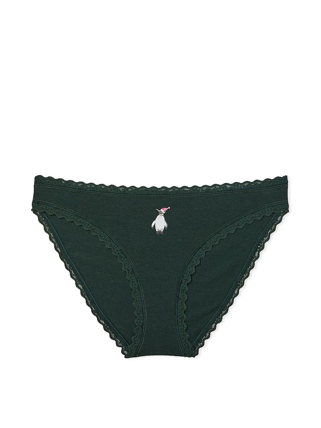 vs The Lacie Lace-Waist Zodiac Bikini Panty Botanical Green Penguins 1 of 1 