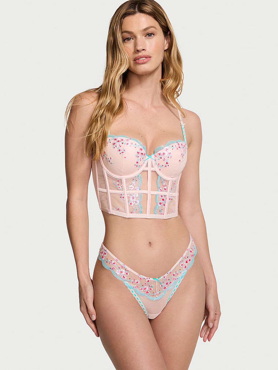 vs Dream Angels Cherry Blossom Embroidery Brazilian Panty 4 of 4 