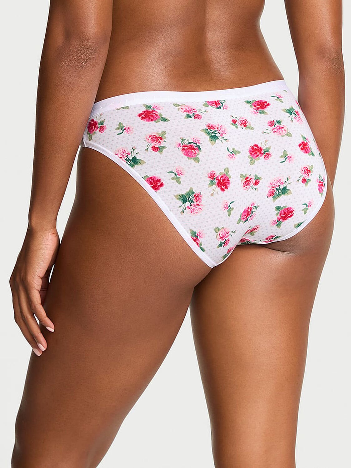 vs Victoria's Secret Stretch Cotton Bikini Panty Vs White Holly Floral 2 of 3 