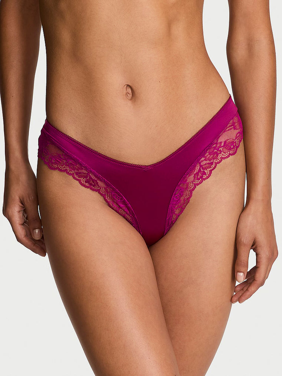 vs Very Sexy Rose Lace-Trim High-Leg Cheeky Panty Fresh Jam 1 of 2 