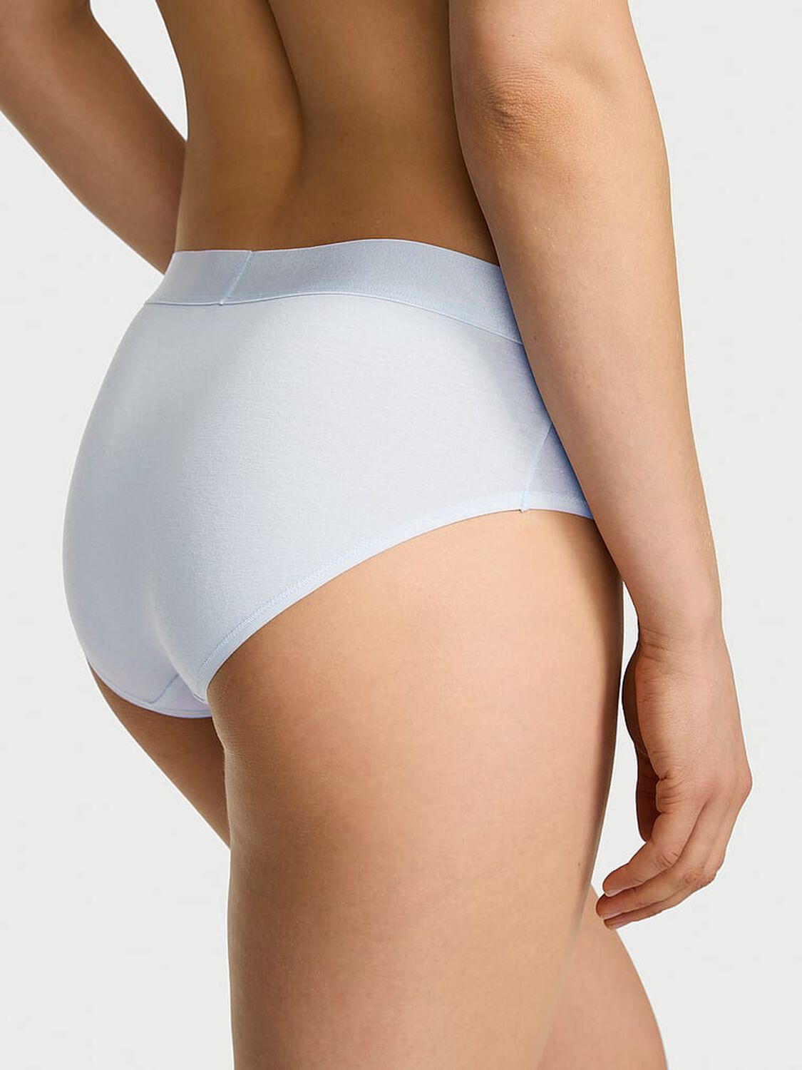 vs Cotton Logo Cotton Heart Shine Patch Hiphugger Panty Gossamer Blue 2 of 2 