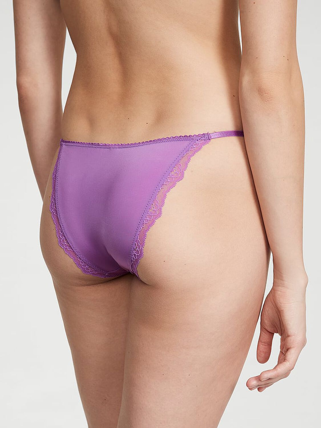 vs Dream Angels Lace-Trim String Bikini Panty Purple Tease 2 of 4 