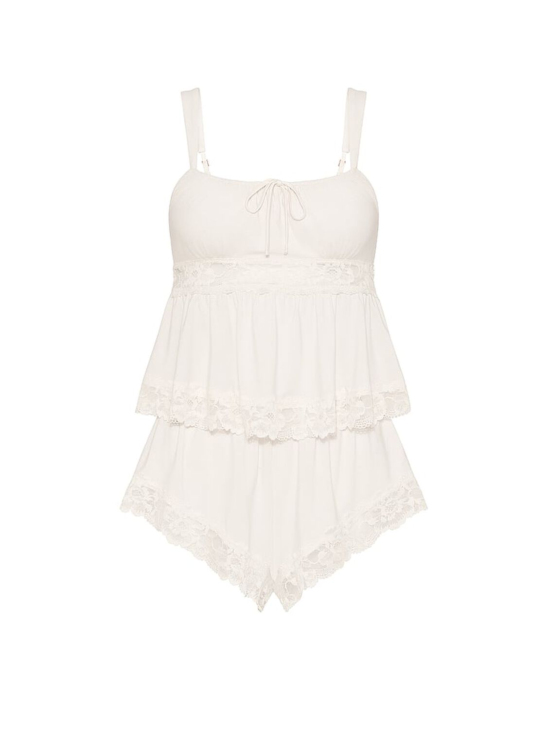 vs Victoria's Secret SoSoft&trade; Modal Lace-Trim Bridal Cami Set Coconut White 3 of 3 