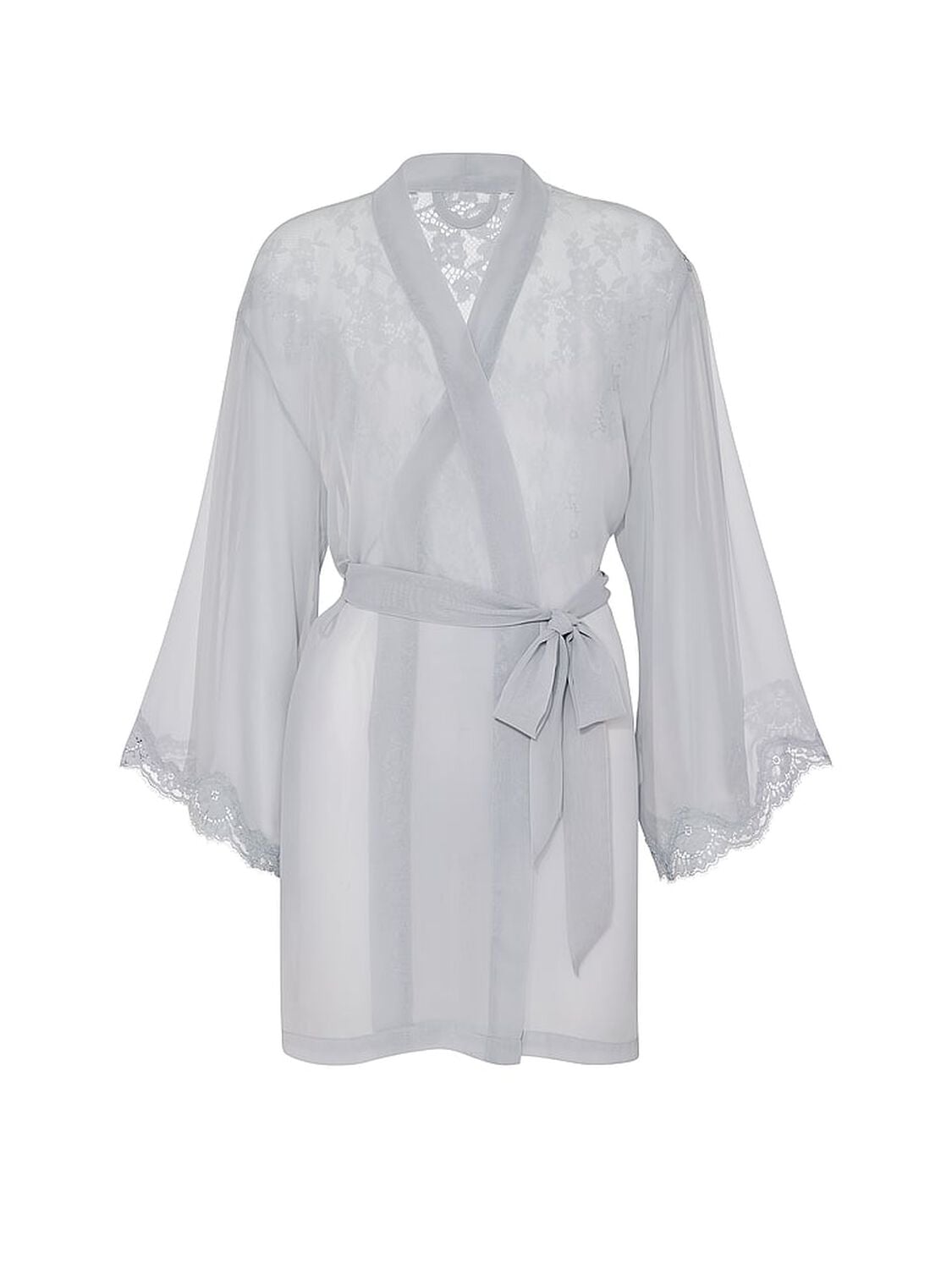 vs Dream Angels Chiffon & Lace Short Robe Sterling 3 of 3 