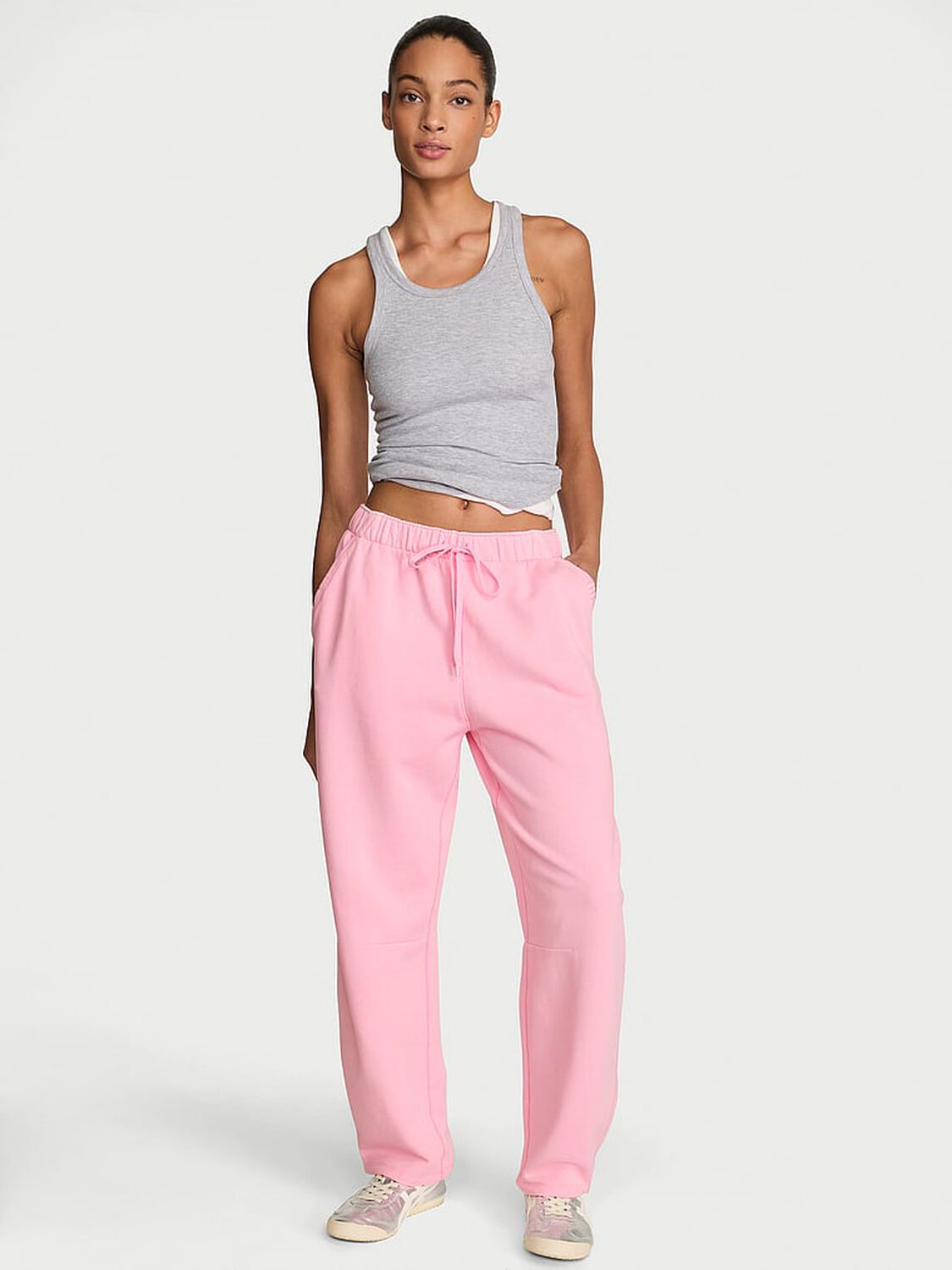 vs Angel Essentials VSFS '26 Iconic Fleece Barrel Sweatpant Victoria Pink 1 of 4 