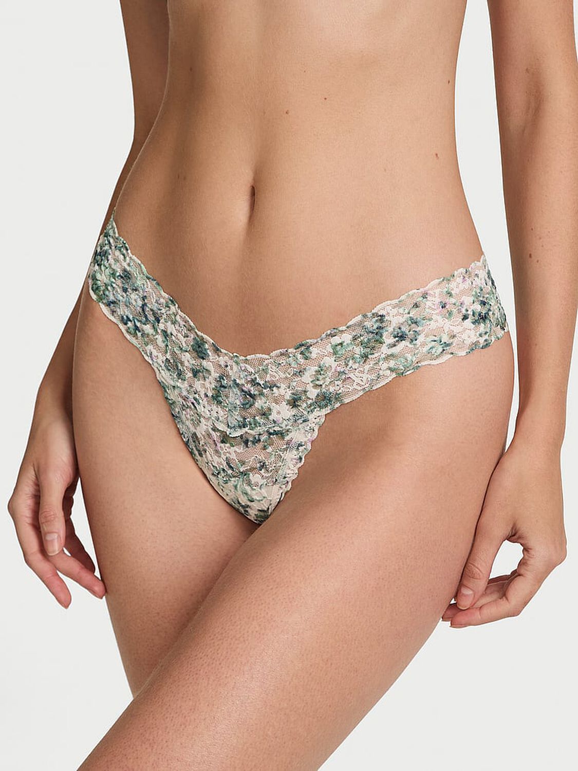 vs The Lacie Blossom Lace Thong Panty White Summer Floral 1 of 3 