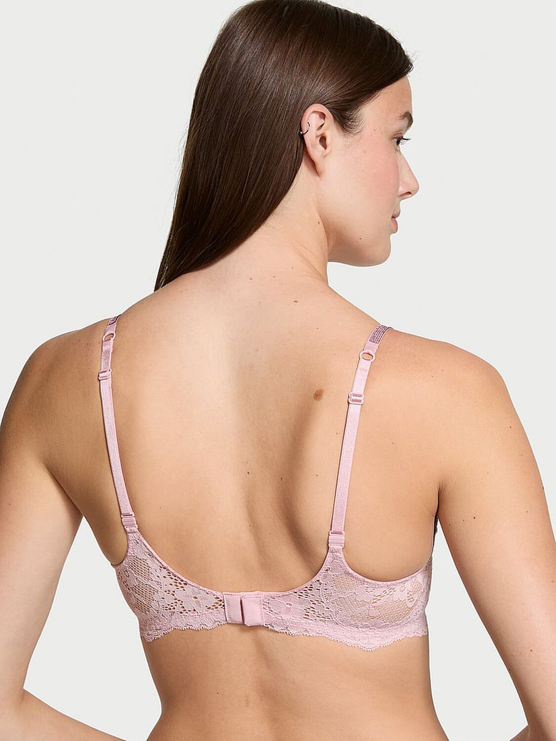 vs Dream Angels Twinkle Strap Lace Push-Up Bra Chalk Rose 2 of 4 