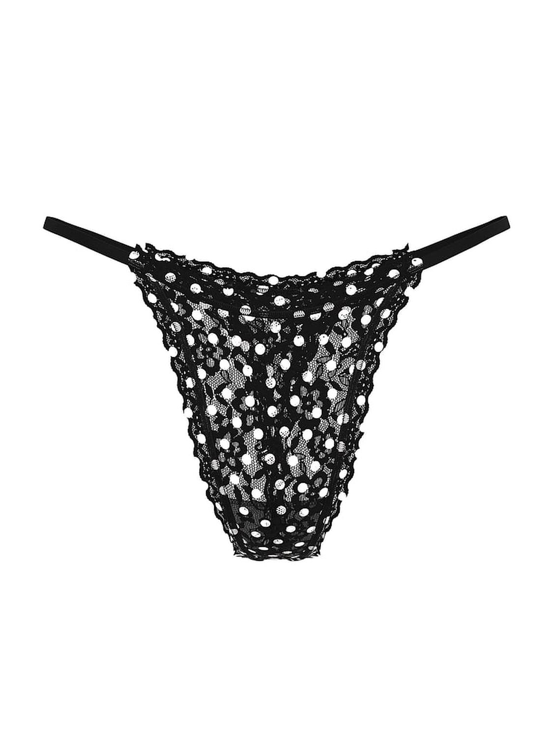 vs The Lacie Lace String Thong Panty Black Dots 3 of 3 